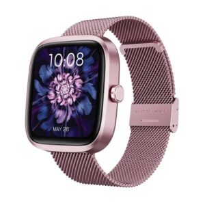 PORODO 1.72 HD SMARTWTACH - ALUMINIUM FRAME +PINK MESH METAL+SILICONE STRAP-Pink