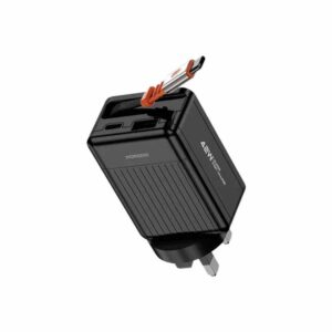 Porodo 42W Retractable 75cm with UK Plug Charger - Black