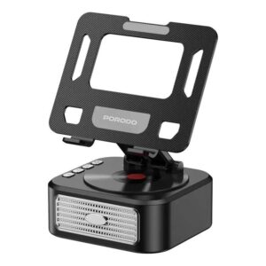 Porodo Lifestyle 5W Bluetooth Speaker with 360° Adjustable Foldable Tablet Holder - Black
