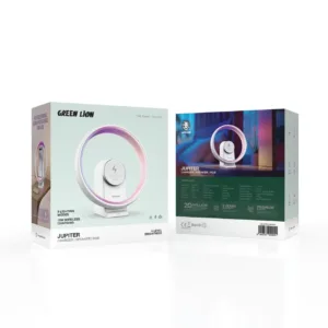 Green Lion Jupiter Bluetooth Speaker with Table Lamp - White