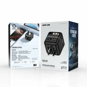 Green Lion Premium Series Charger + Power Bank 5000mAh 42W - Black