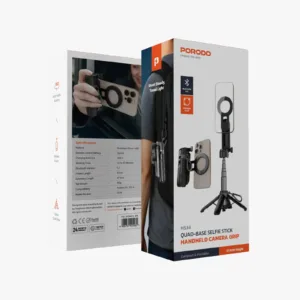 Porodo Selfie stick Aluminum alloy tube 55 mah type C- Black