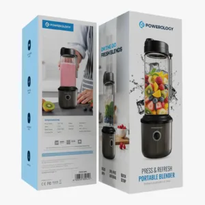 Powerology Portable Blender 450ml 2500mAh 6 Blades 126W - Black
