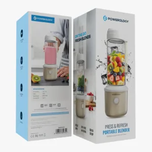 Powerology Portable Blender 450ml 2500mAh 6 Blades 126W - White