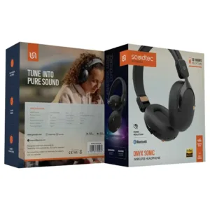 Porodo Soundtec Smart Wireless Headphone BT 5.3 with Micro SD Support - Black
