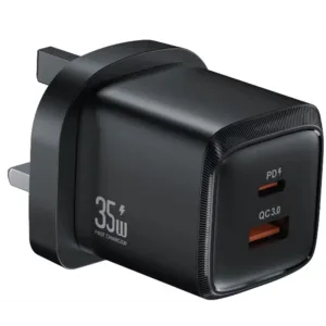 Green Lion Wall Charger PD+QC signal channel 35W TC-TC cable 1m  - Black