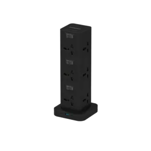 Porodo PD20W QC 3.0 1A + 2 Type C Socket Tower 3M - Black