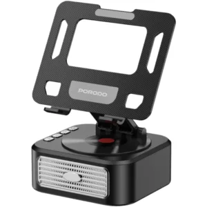 Porodo Lifestyle 5W Bluetooth Speaker with 360° Adjustable Foldable Tablet Holder - Black