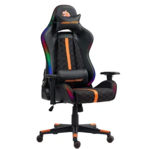 Porodo Gaming Ergonomic RGB Gaming Chair With Molded Foam Seat & 2D Armrest - Black/