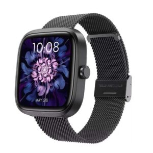 PORODO 1.72 HD SMARTWATCH -ALUMINIUM FRAME +BLACK MESH METAL +SILICONE STRAP-Black