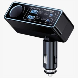 Powerology Brio 125W Multi-Port Car Charger - Black