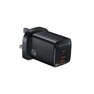 Green Lion Wall Charger   PD+QC signal channel 45W TC-TC cable 1m  - Black