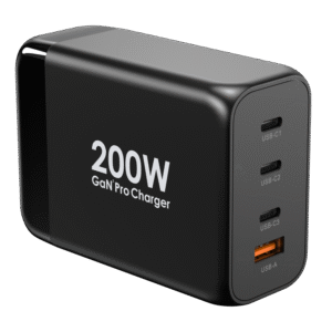 Powerology 200W GaN Smart Terminal (3 PD Port + 1 Q.C Port) - Black