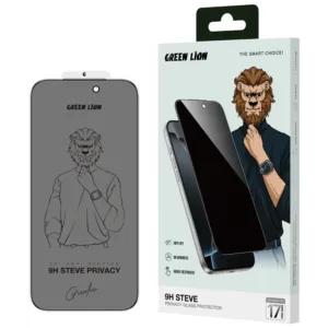 Green Lion Steve Privacy Screen Protector For iPhone 17 Pro Max - Black