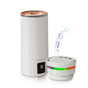 Porodo Lifestyle Fluxmix 350ML Stirring Cup With Speaker  - White