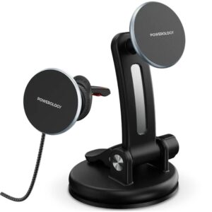 Powerology Airwave Magnetic Wireless Car Charger - Grey