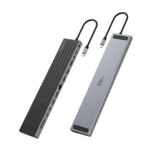 Powerology Nexis 13 In 1 Multi-Display USB-C Hub & Laptop Stand - Black