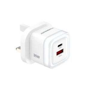 Powerology Dual-Port 35W Fast Charging Adapter - White