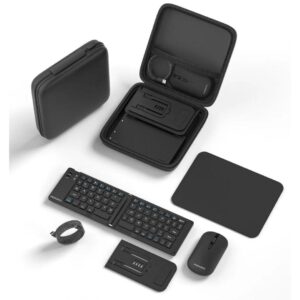 Porodo 6-In-1 Keyboard & Mouse Set Magnetic Cable, Phone Stand & Travel Case