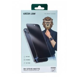 Green Lion 9H Steve Matte Privacy For iP 17 Pro Max - black