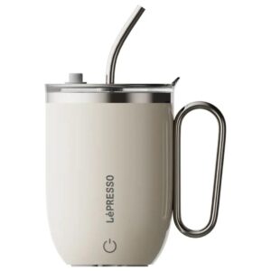 LePresso Sip Spin Auto Stirring 420ml Mug - White