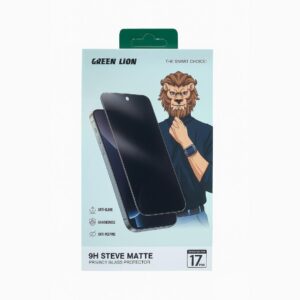 Green Lion 9H Steve Matte   Privacy For  iP 17 Pro - black