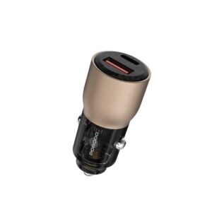 Porodo 95W Transparent USB A+C Port Car Charger - Desert Titanium