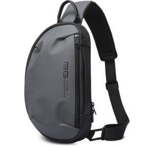 Bange Men Epithelium Coating Waterproof Crossbody Chest Bag with USB Port, Size: 34 x 19 x 6cm - Grey