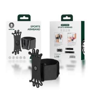 Green Detachable Sports Armband 4" - 6.8" - Black