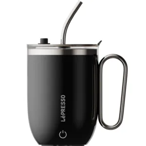LePresso Sip Spin Auto Stirring 420ml Mug - Black