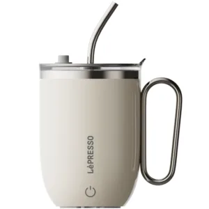LePresso Sip Spin Auto Stirring 420ml Mug - White