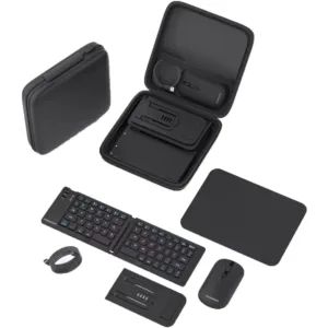 Porodo 6-In-1 Keyboard & Mouse Set Magnetic Cable, Phone Stand & Travel Case