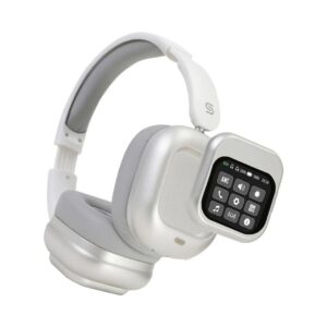 PORODO SOUNDTEC 300mAh ANC HEADPHONE WITH REMOVABLE MAGNETIC TOUCH SCREEN -WHITE
