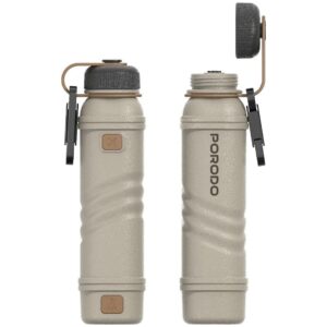 PORODO 5000mAh POWERBANK WITH FLASHLIGHT+ELECTRIC ARC LIGHTER - KHAKI