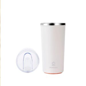 Porodo Lifestyle 400ml Auto-Stirring Suction Twin Wall Cup - White
