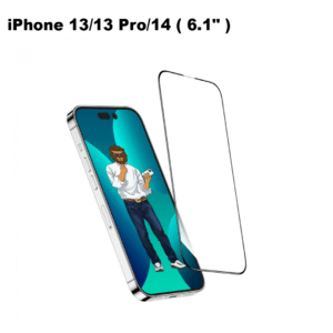 Green 9H Steve Glass Strong Full Screen Protector for iPhone 13/13 Pro/14 ( 6.1" ) - Clear