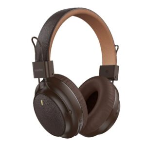 Porodo Soundtec 400mAh Bluetooth Headphone With Leather Finish - Brown
