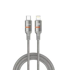 Porodo 30W Type-C to Lightning Braided Cable 3M - Grey