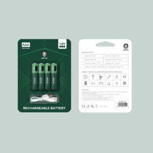 Green Lion Rechargeable Battery AAA ( 4pcs/pack ) 500mWh / 1.6V - Green