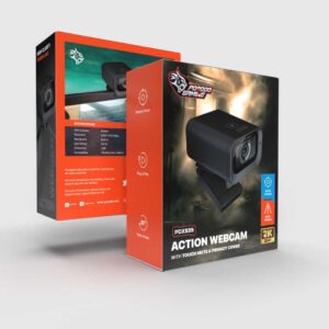 Porodo Gaming 2K 30fps Auto Focus Web Cam with in-built Mic and Tripod - Black