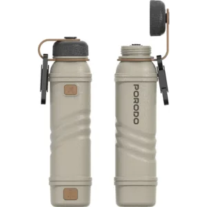 PORODO 5000mAh POWERBANK WITH FLASHLIGHT+ELECTRIC ARC LIGHTER - KHAKI