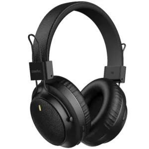 Porodo Soundtec 400mAh Bluetooth Headphone With  Leather Finish - Black