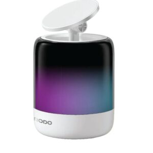 Porodo 2 In 1 Car Phone Holder With Speaker - White