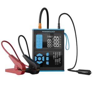 Powerology 15200mAh Portable Power Bank & Jump Starter With Tire Inflator & OBD II Di