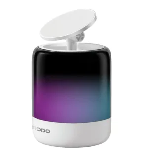 Porodo 2 In 1 Car Phone Holder With Speaker - White