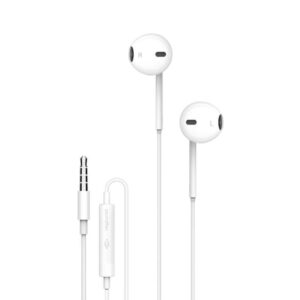 Porodo Soundtec Stereo Earphones 3.5mm with High-Clarify Mic - White