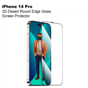 Green 3D Desert Round Edge Glass Screen Protector for iPhone 14 Pro ( 6.1" ) - Clear
