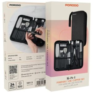 Porodo  Lifestyle16 Pcs Stainless Steel Nail Clipper Set For Manicure and Pedicure -