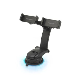 PORODO DUAL PHONE HOLDER WITH GLUE SUCKER -BLACK