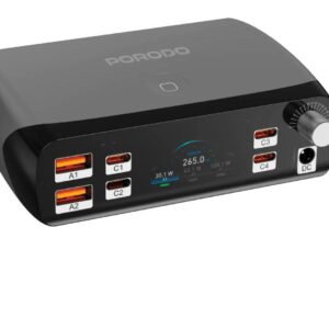 Porodo PowerGate USB Charging Hub 252W 2A+4C and Adjustable voltage DC power
